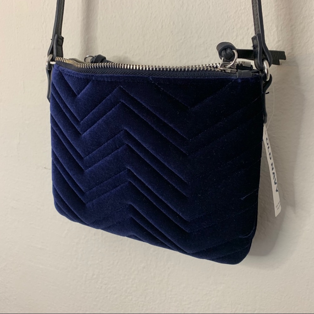 Old Navy Blue velvet purse NWT